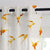 Winged Whimsy Floral Harvest Gold Linen Sheer Curtain Set of 2 -(DS560A)