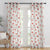 Winged Whimsy Floral Flamingo Red Linen Sheer Curtain Set of 2 -(DS560D)