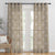 Minimalist Stitch Indie Grain Brown Linen Sheer Curtain Set of 2 -(DS561C)