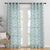 AquaFlow Geometric Viking Blue Linen Sheer Curtain Set of 2 -(DS562B)