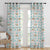 Aquatic Aura Geometric Viking Blue Linen Sheer Curtain Set of 2 -(DS563B)