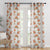 Asteria Bloom Floral Light Coral Linen Sheer Curtain Set of 2 -(DS564B)