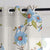 Asteria Bloom Floral Cornflower Blue Linen Sheer Curtain Set of 2 -(DS564D)