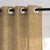 MacraMagic Geometric Harvest Gold Linen Sheer Curtain Set of 2 -(DS565A)