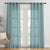 MacraMagic Geometric Viking Blue Linen Sheer Curtain Set of 2 -(DS565B)