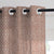 MacraMagic Geometric Medium Wood Linen Sheer Curtain Set of 2 -(DS565D)