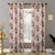 Bouquet Royale Floral Dark Vanilla Beige Sheer Curtain Set Of 2 -(DS593C)