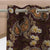 Ornate Veil Floral Coffee Brown Dimout Curtain Set Of 2 -(DS595B)