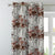 Stems & Petals Floral Brown Heavy Satin Blackout curtains Set Of 2 - (DS97E)