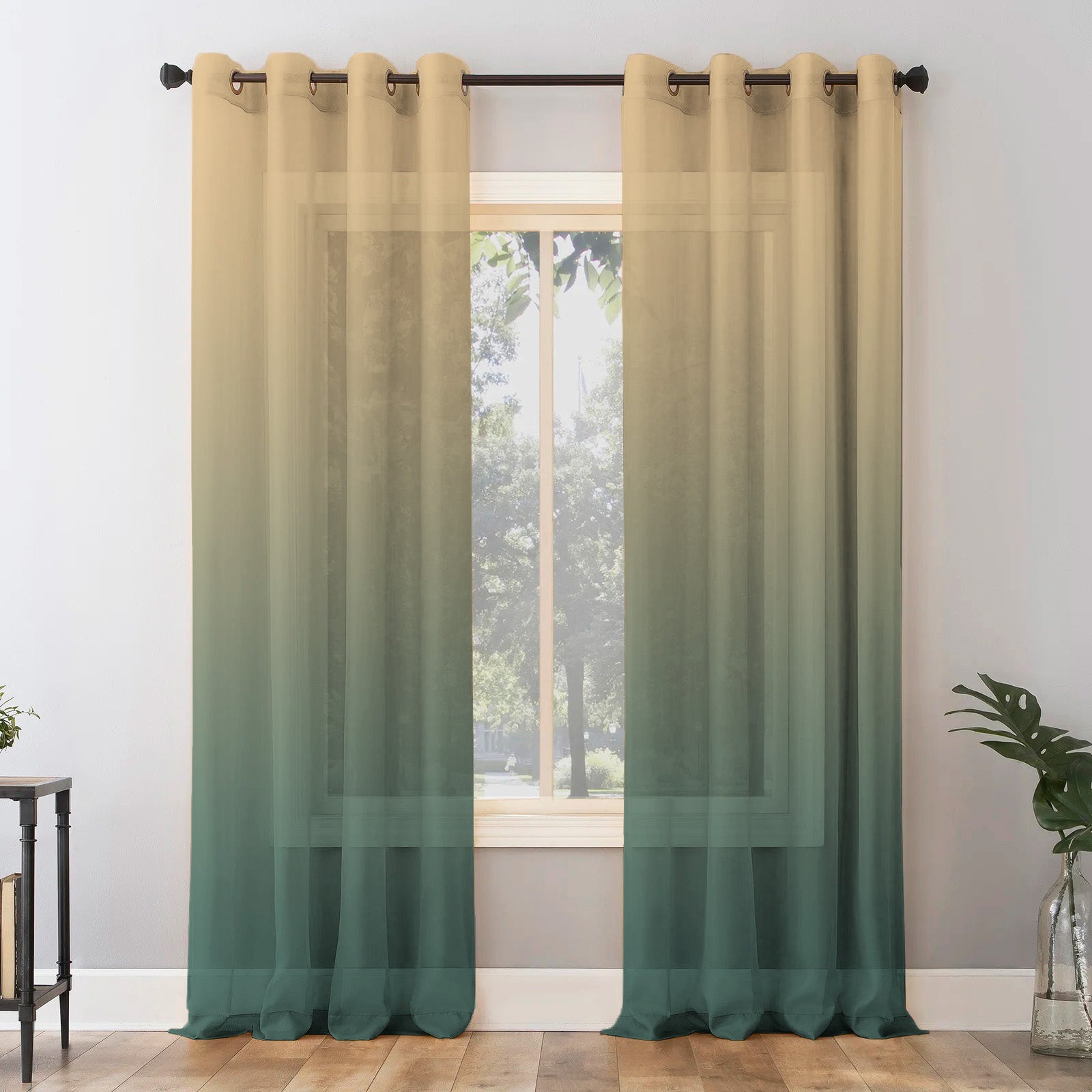 Buy Ombre 23 Blue Semi Transparent Curtains Online