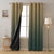 Ombre Moss Green Heavy Satin Blackout Curtains Set Of 2 - (OMBRE24)