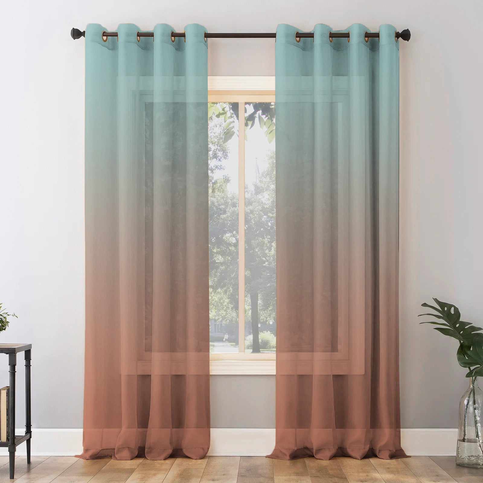 Buy Ombre 27 Rust Semi Transparent Curtains Online | Drape Story ...