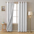 White Micro Poly 100% Blackout Noise Reduction Thermal Insulation Curtain Set of 2 - (White4PASS)