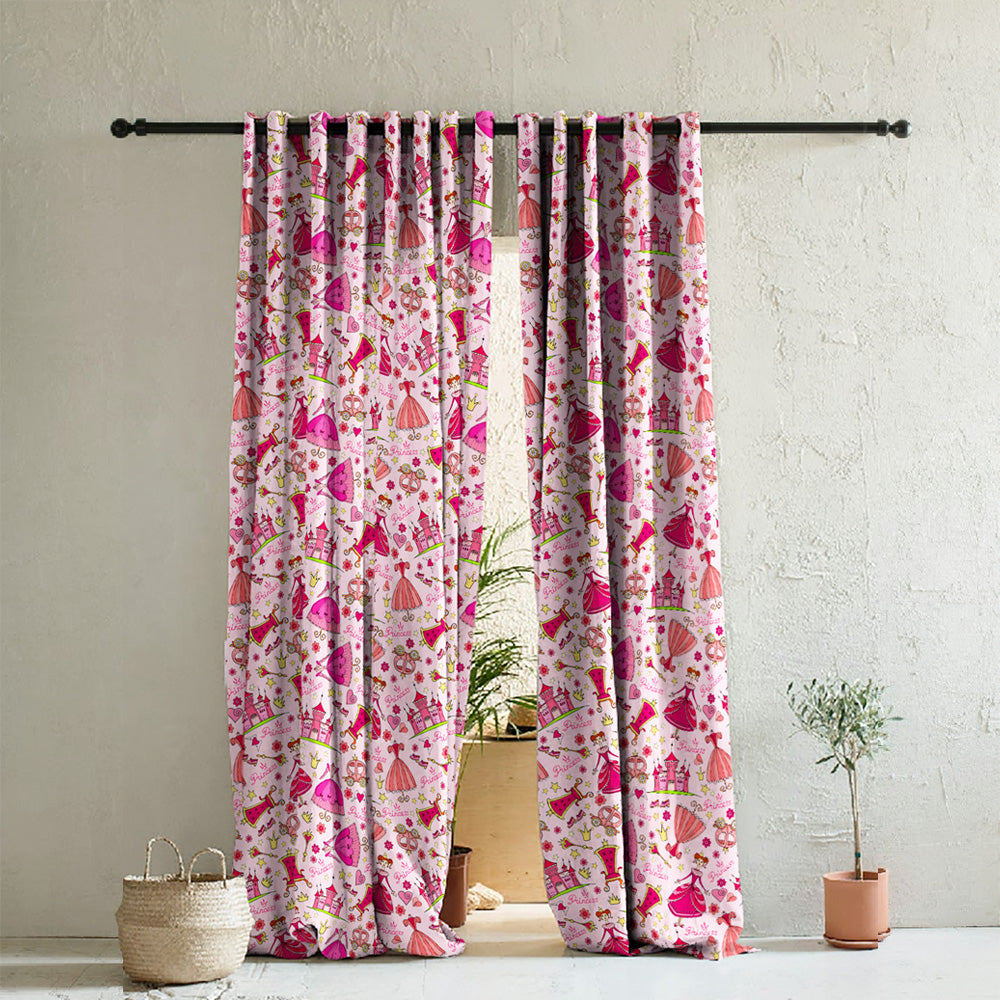 Buy Princess Land Pink Room Darkening Curtains Online | Drape Story ...