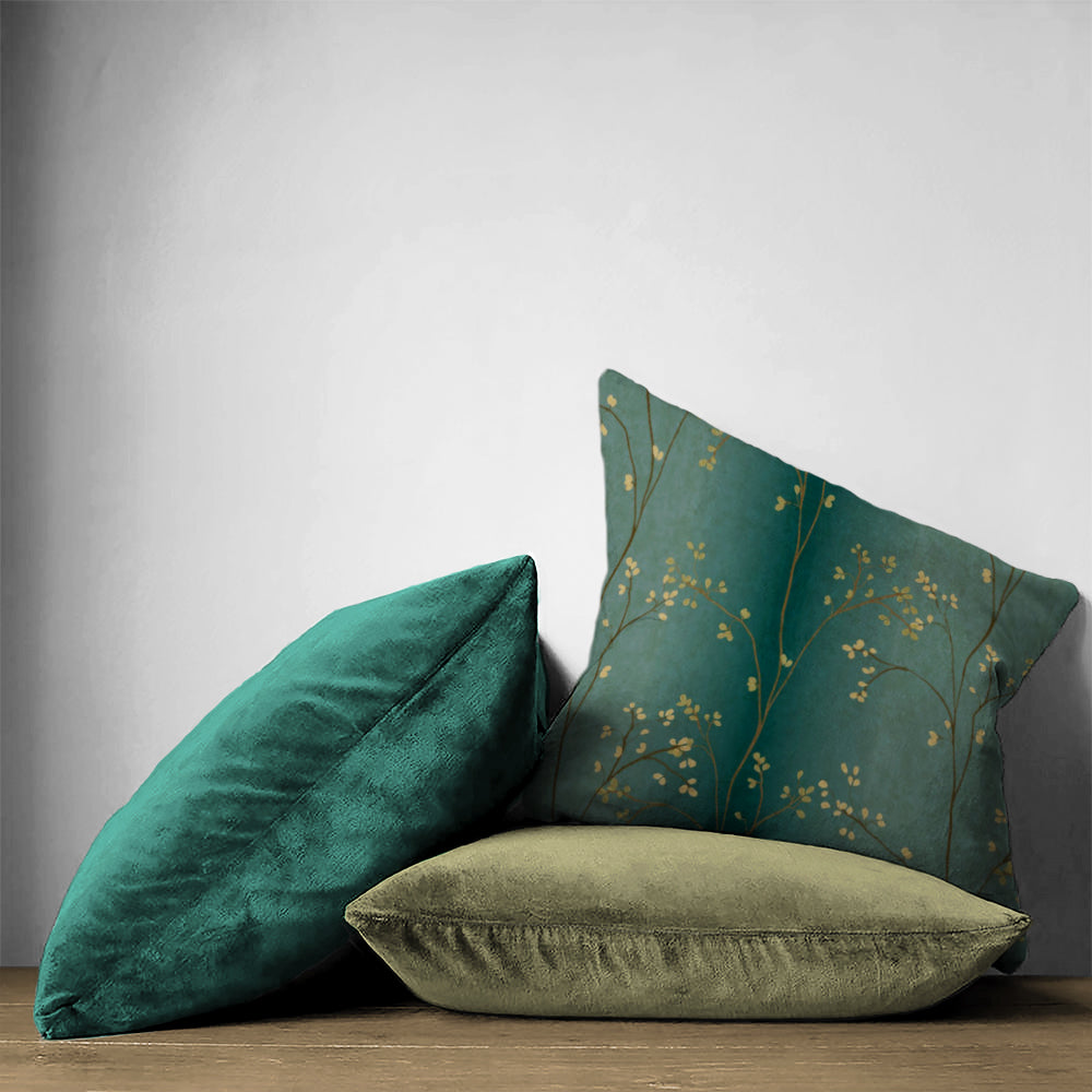 Buy Mini Floral Trellis Moss Green Heavy Matte Cushion Covers Online Drape Story Spaces Drapestory