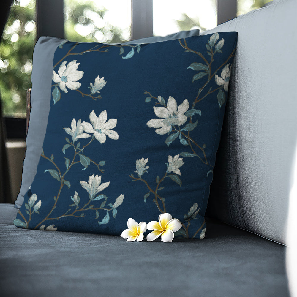 Navy best sale floral cushion