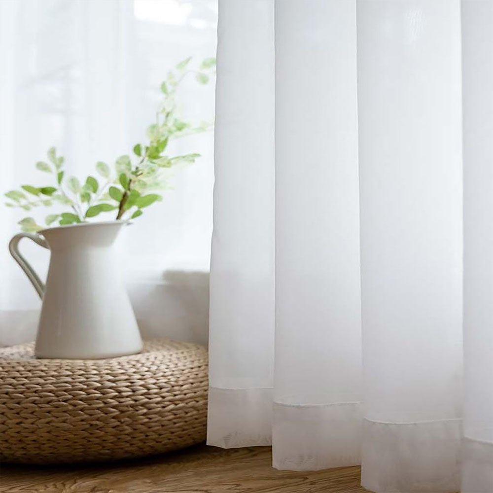 Buy Plain White Semi Transparent Curtains Online | Drape Story – Spaces ...