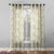 Elegant Floral Print Sheer Semi Transparent Curtain - Set of 2 -DS133A1
