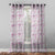 Elegant Floral Print Sheer Semi Transparent Curtain - Set of 2 -DS147A