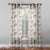 Elegant Floral Print Sheer Semi Transparent Curtain - Set of 2 -DS206A