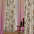 Elegant Floral & Ombre Print Combination Room Darkening Curtains - Set Of 4 Door Curtain (427BOFC12) - Pink & Beige