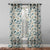 Elegant Floral Print Sheer Semi Transparent Curtain - Set of 2 -DS467A1